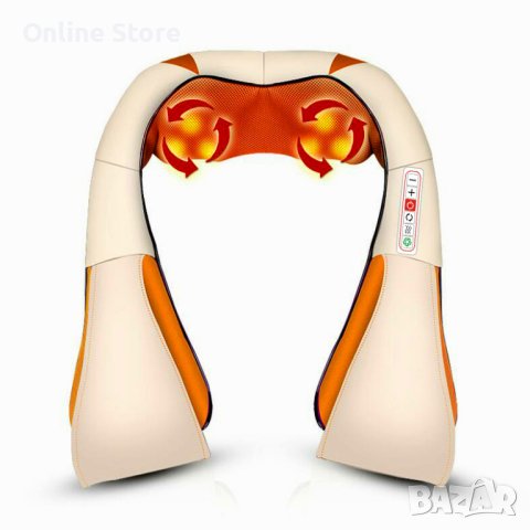 Шиацу 4D масажор за врат, гръб, плешки и рамене с функция затопляне