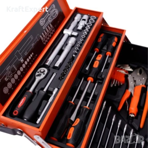 Комплект Инструменти в Метален Куфар 147 Части KRAFT WORLD, снимка 3 - Куфари с инструменти - 50474099