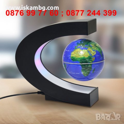 Магнитен Левитиращ глобус лaмпa - КОД 3726, снимка 7 - Настолни лампи - 37426679