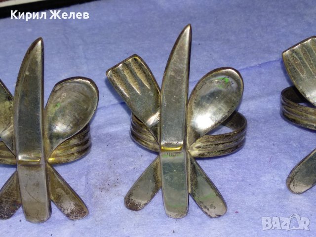 ТРИ СТАРИ КРАСИВИ КОЛЕКЦИОНЕРСКИ ПОСРЕБРЕНИ БРОНЗОВИ РЕТРО САЛФЕТНИКА 41364, снимка 3 - Аксесоари за кухня - 43598180