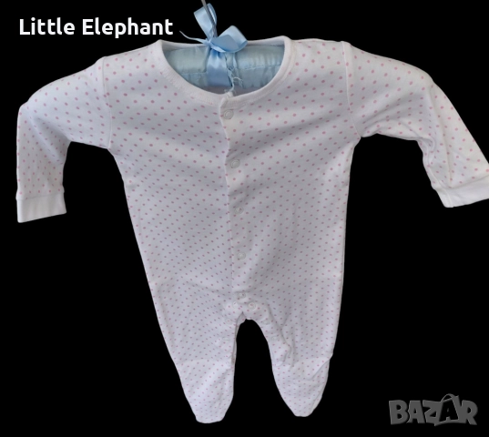 Цяла пижамка ромпърче за момиченце на 18-24 мес малки точки,розови,колекция"Points",Англия/нова