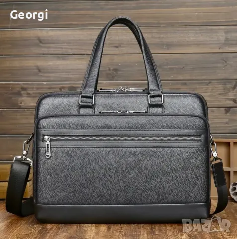 Мъжка премиум/елегантна кожена бизнес чанта /Куфарче за лаптоп 15" от естествена кожа!, снимка 13 - Чанти - 49273882