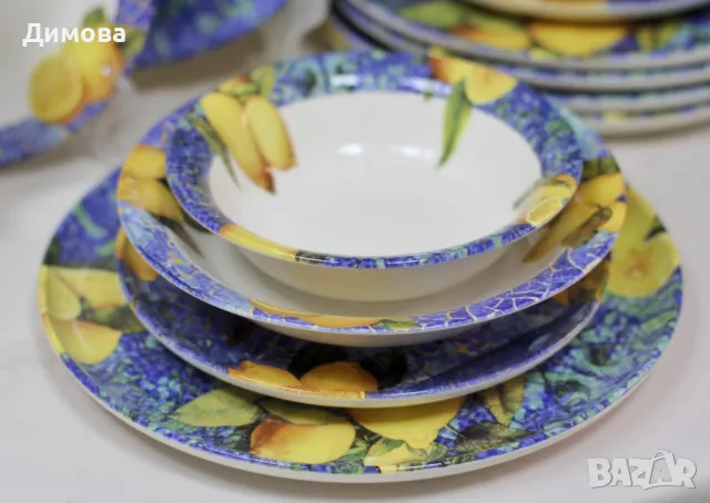 Сервиз за храна от 24 части "Лимони" , снимка 3 - Сервизи - 37658017