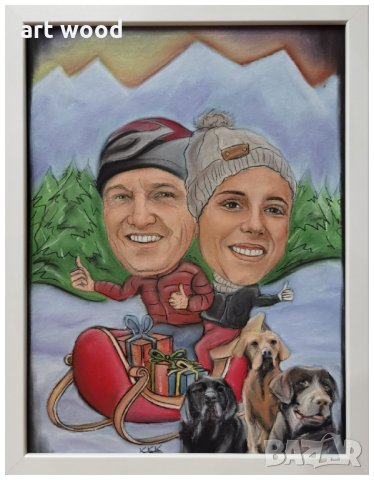 Ръчно рисувани Коледни карикатури, снимка 9 - Други услуги - 27203268