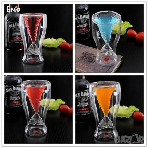 Модерна чаша русалка от боросиликатно стъкло WSKB3, снимка 2 - Чаши - 47963194