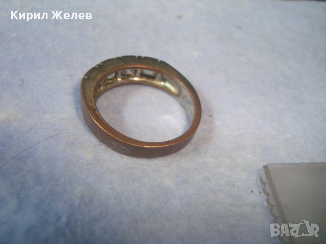 СТАР МЕДЕН РЕТРО ПРЪСТЕН с ФАСЕТИРАНИ КРИСТАЛИ 31441, снимка 3 - Пръстени - 38065440