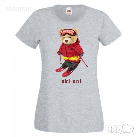 Дамска тениска bear Ski ON,Мече,Меченце,Животно, Играчка,Изненада,Подарък,Повод,, снимка 5 - Тениски - 37292245