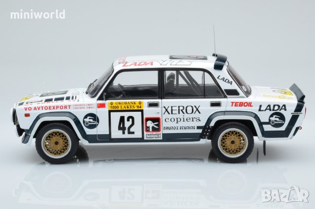 ВАЗ 2105 ЛАДА VFTS Rally 1000 Lakes 1984 - мащаб 1:18 на IXO моделът е нов в PVC дисплей-кейс, снимка 3 - Колекции - 42920203