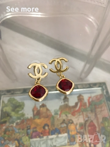 CHANEL обеци с кристали, снимка 2 - Обеци - 52720211