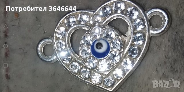 Висулка сърце с камъчета, снимка 2 - Колиета, медальони, синджири - 43165893
