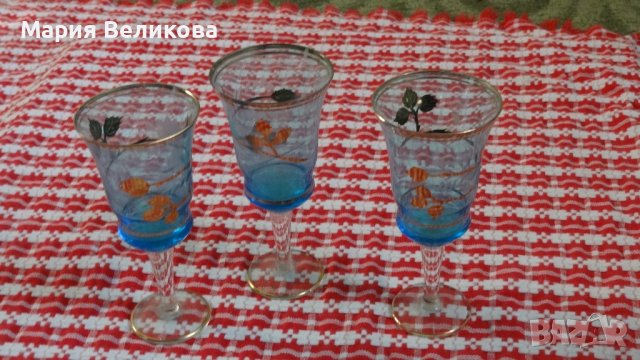 Ретро стъклени чаши, снимка 1 - Чаши - 39174552
