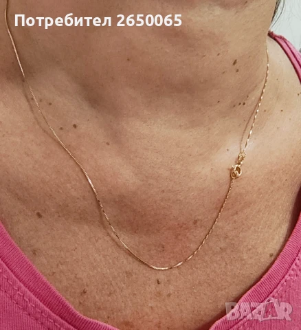 Златно нежно синджирче 1,44гр./14к.злато/проба 585, снимка 2 - Колиета, медальони, синджири - 50706436