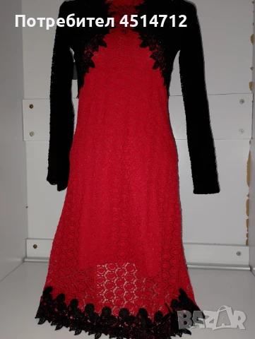 Маркова бутикова рокля с брюкселска дантела,уникат