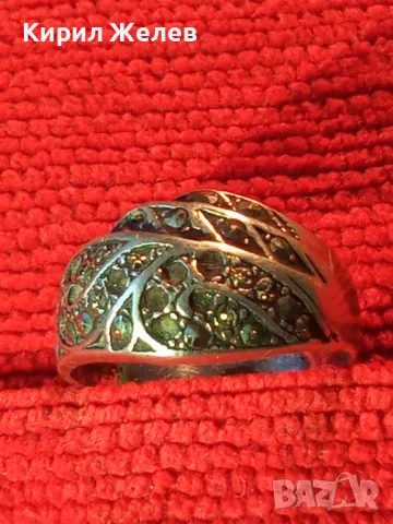 СТАР ФЛОРАЛЕН МАРКАЗИТЕН СРЕБЪРЕН ПРЪСТЕН СРЕБРО 925 ПРОБА 46811, снимка 12 - Антикварни и старинни предмети - 46423943