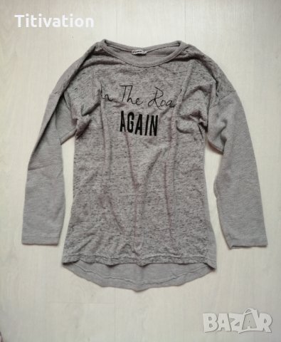 Сива блуза, снимка 2 - Блузи с дълъг ръкав и пуловери - 27908519