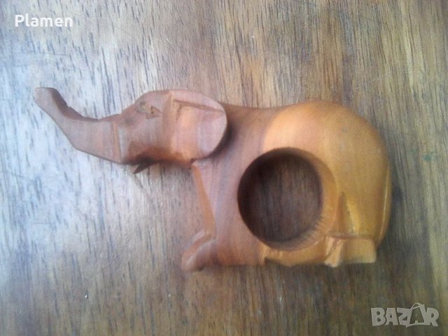 Дървено слонче - салфетник, снимка 1 - Други ценни предмети - 39047635