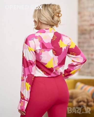 Копринена дамска щампованариза с копчета във формата на сърце от, снимка 4 - Ризи - 39386896