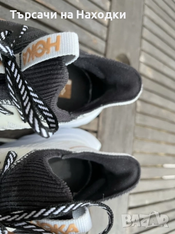 $163 Мъжки маратонки HOKA Carbon X3 Black and white 44-45 отлично състояние, снимка 8 - Маратонки - 52033659