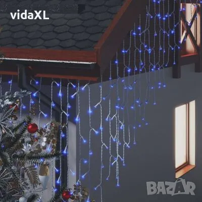 vidaXL LED завеса ледени висулки 10 м 400 LED синя 8 режима(SKU:328913), снимка 4 - Други - 49302322