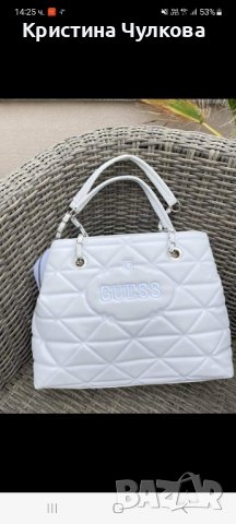 Бяла чанта Guess, снимка 4 - Чанти - 43760538