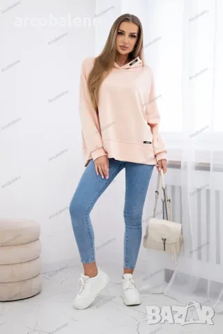 Дамски суичър от маслена материя, 8цвята , снимка 12 - Суичъри - 48966481