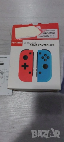 Безжични контролери (геймпадове) тип Joy-Con за Nintendo Switch, червен и син, чисто нови, снимка 3 - Аксесоари - 53232259
