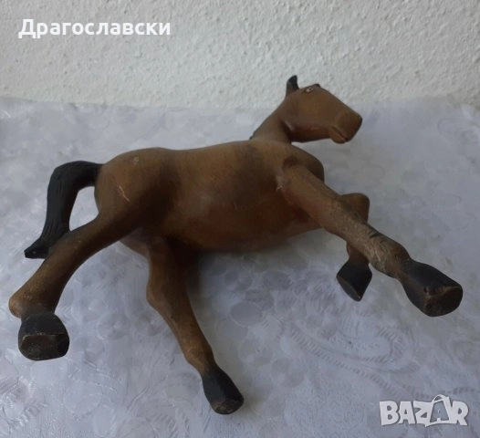  Голям кон пластика метал фигура статуетка, стара, метал, дърво, снимка 8 - Статуетки - 28877668
