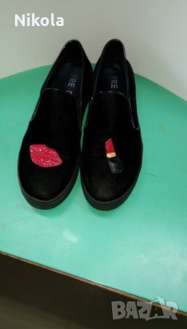 Дамски черни обувки с апликации Fred, снимка 7 - Дамски ежедневни обувки - 27342884