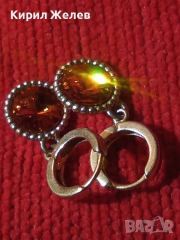 СКЪПОЦЕННИ БУТИКОВИ СРЕБЪРНИ с ПОЗЛАТА АРТ ОБЕЦИ СРЕБРО 925 с ЮВЕЛИРНО ФАСЕТИРАН ЦИТРИН 32498, снимка 3 - Обеци - 38323681