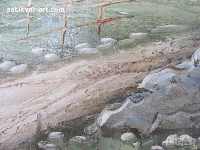 Стара Оригинална маслена Картина подписана, снимка 8 - Картини - 26207467