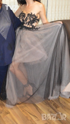 Бална рокля от две части ХS + чанта 