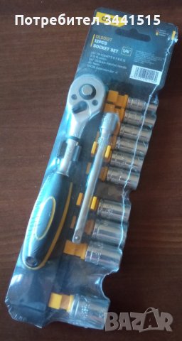 Комплект прецизни битове Socket Sets Deli Tools EDL0012T, 1/4’’, 12 елемента гедоре , снимка 5 - Гедорета - 43688239
