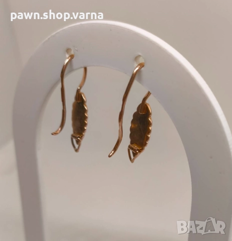 Златни обеци – съветско злато, проба 583, 14 карата, снимка 4 - Обеци - 51852016