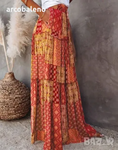 Дамска пола в бохемски стил, 8цвята  , снимка 4 - Поли - 40377548