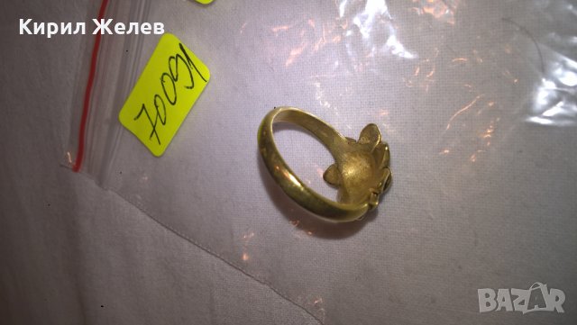 Позлатен Стар Пръстен РОЗА бронзов - 70091, снимка 4 - Колекции - 28321598