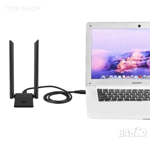 Двубандов Wifi USB 3.0 адаптер 1200Mbps​, снимка 4 - Мрежови адаптери - 48815715