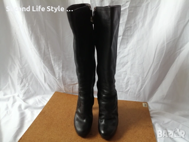 Dsquared2 оригинални ботуши естествена кожа № 36 - с висок ток, платформа, снимка 8 - Дамски ботуши - 53135653