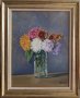 Бонев Натюрморт Хризантеми красива картина от 1930те години, снимка 1