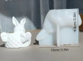 3D Великденски заек поставка за свещ свещник кашпа плетен панер силиконов молд форма смола гипс , снимка 1