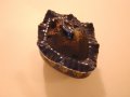 Руска порцеланова купа от кобалт и позлата размер дължина 17см ширина 14см, снимка 9