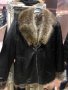 Мъжко кожено яке с косъм на чакал, снимка 1