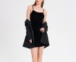 Нова къса дамска еластична кадифена рокля в черен цвят р-р S, M, L, снимка 1 - Рокли - 43931544