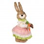 Великденска декорация, Зайче с рокля и морков, 45 см, Многоцветна