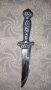 Стар нож със гравирана метална дръжка, снимка 1 - Антикварни и старинни предмети - 38425518