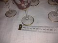 Антикварни чаши с позлата гравирани , цветно стъкло 6 броя , снимка 4