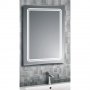 Огледало за баня 70х50см с вградено LED осветление, часовник, нагревател, снимка 3