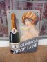 Метална табела шампанско голяма чаша наздраве ретро Франция