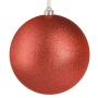 Коледна топка червена с брокат Ø20 см_1254111, снимка 1