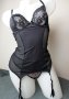 Petite Fleur 75В/C луксозен черен корсет с пришити/вградени жартиери, снимка 5