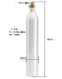 Алуминиева бутилка за CO2 с високо налягане 0.6L , снимка 2